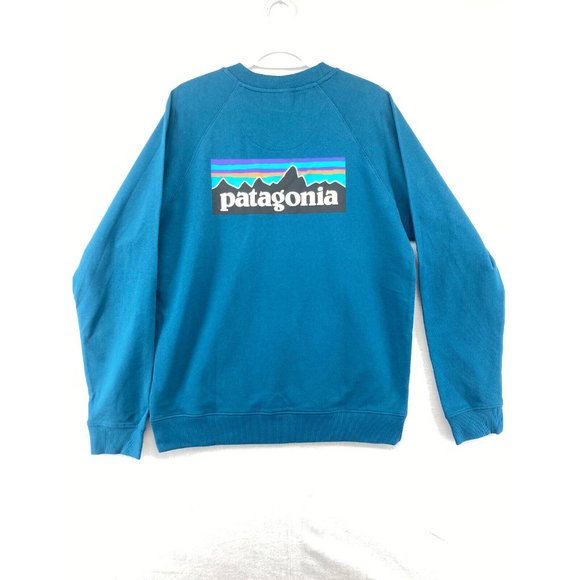 Patagonia Men's P-6 Blue Long Sleeve Organic Sweatshirt Crewneck Size XXL NWT - Picture 5 of 9